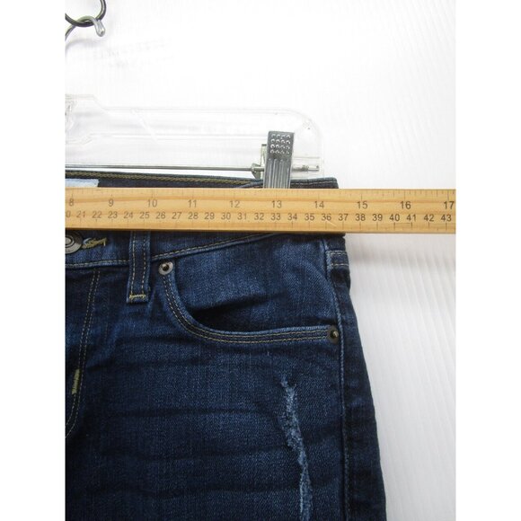 Hudson Jeans 26 Krista Super Skinny Grunge Denim Ripped Logo Stretch - Picture 5 of 14